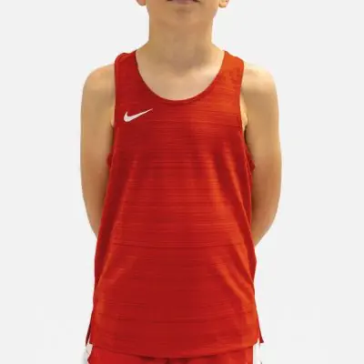 NT0302-657 Débardeur de running Nike Stock Dry Miler Rouge pour Enfant