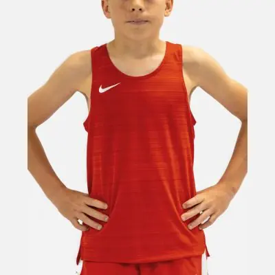 NT0302-657 Débardeur de running Nike Stock Dry Miler Rouge pour Enfant