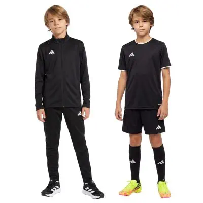 ensemble adidas entrada 26 enfant survetement maillot short chaussettes noir