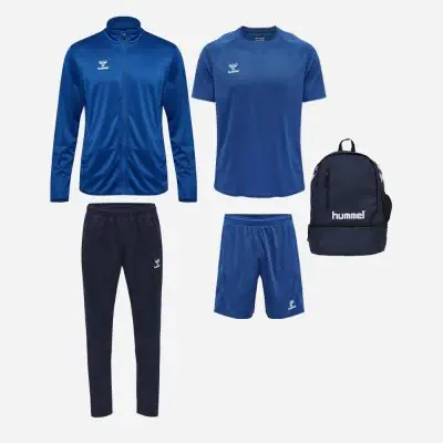 pack hummel essential 5 pièces maillot short veste de survêtement pantalon de survêtement sac à dos