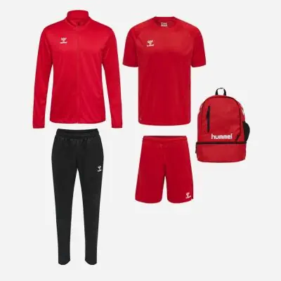 pack hummel essential 5 pièces maillot short veste de survêtement pantalon de survêtement sac à dos