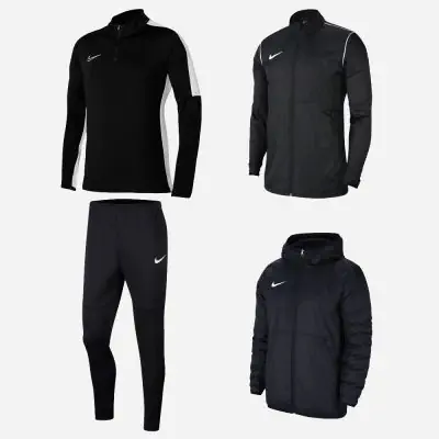 pack nike academy 23 noir pour enfant haut d'entrainement pantalon de survetement coupe-vent veste doublee