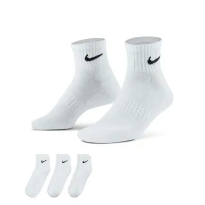 Nike Everyday Cushion Ankle Training Socks 3 Pair Pack SX7667 100 White EKINSPORT