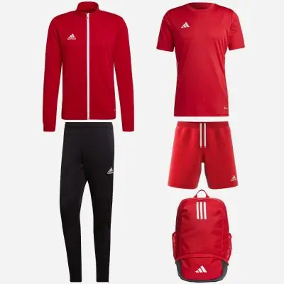 Conjunto adidas Entrada 22 para Nino. Chandal Camiseta Pantalon corto Mochila 5 productos EKINSPORT