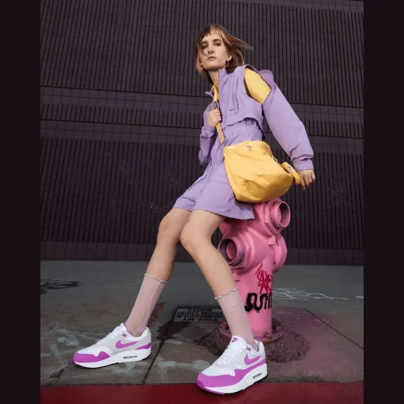Chaussures Nike Air Max 1 '87 Gris & Rose pour Femme DZ2628-001