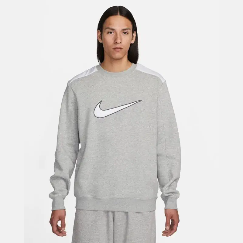 sweat nike sportswear crew bb gris homme fn0245 063 sweat nike sportswear crew bb gris homme fn0245 063