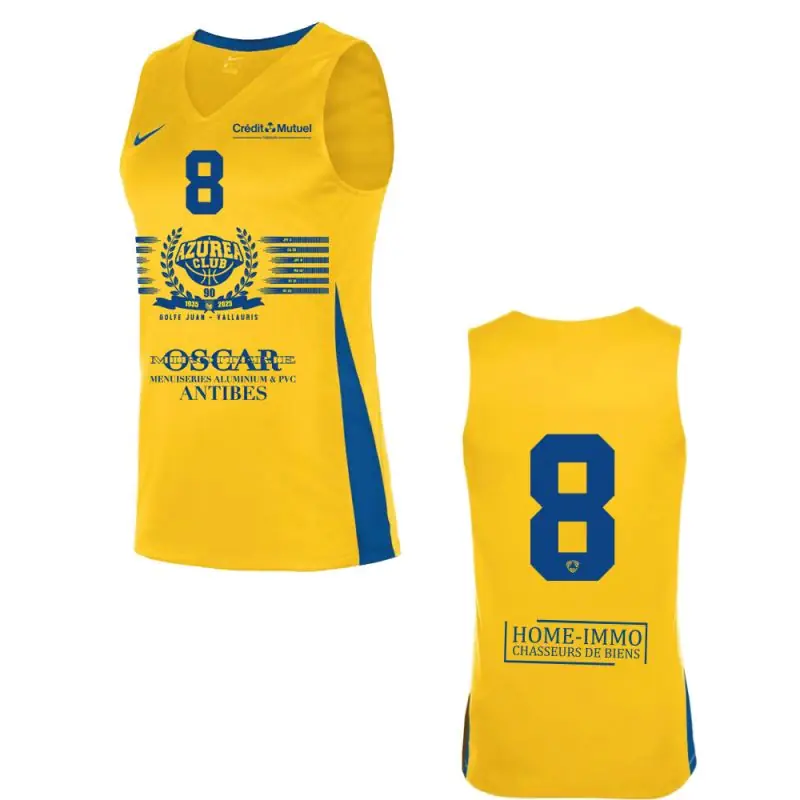 Maillot de match Nike Azurea Basket Club Jaune pour enfant Maillot de match Nike Azurea Basket Club Jaune pour enfant