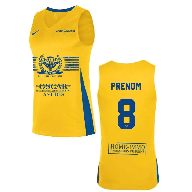 Maillot de match Nike Azurea Basket Club Jaune pour enfant Maillot de match Nike Azurea Basket Club Jaune pour enfant
