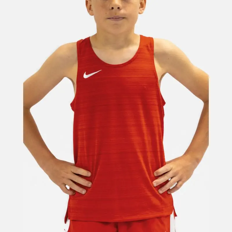 NT0302-657 Débardeur de running Nike Stock Dry Miler Rouge pour Enfant