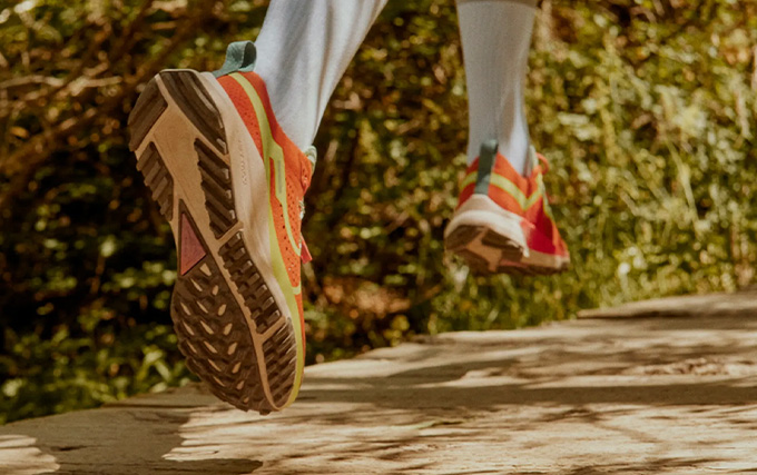 Zoom sur des chaussures de running Nike orange